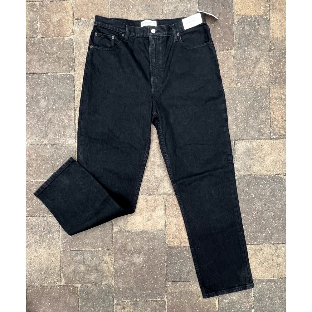 NWT Abercrombie & Fitch high rise black 90s straight jeans size 14x31